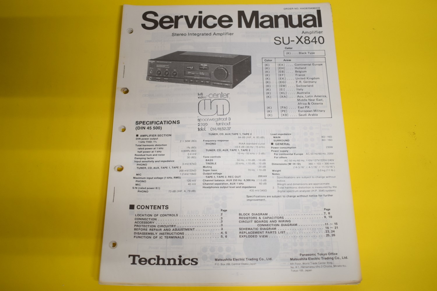 Technics SU-X840 Amplifier Service Manual  			